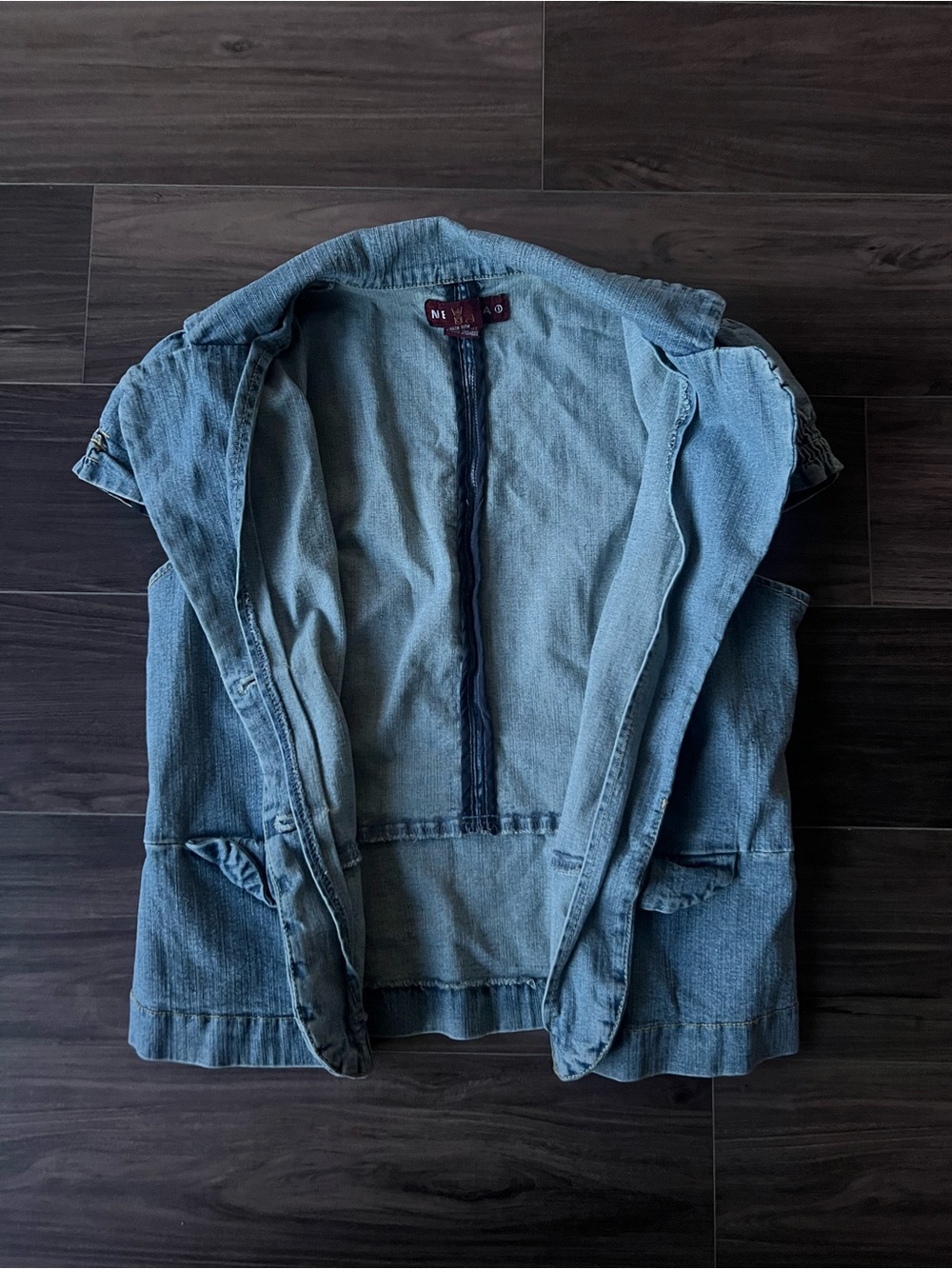 Light Wash Denim Short Sleeve Jacket - Picture 2 of 4